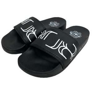 Black Summer Casual Slide Strap Slip On Shower Sandals Men's Size 6